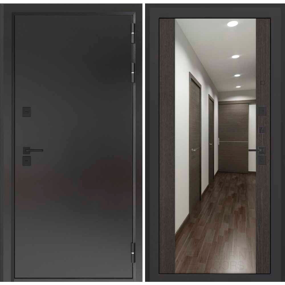 Дверь Входная Бункер BN-10 с терморазрывом Зеркало максимум Венге