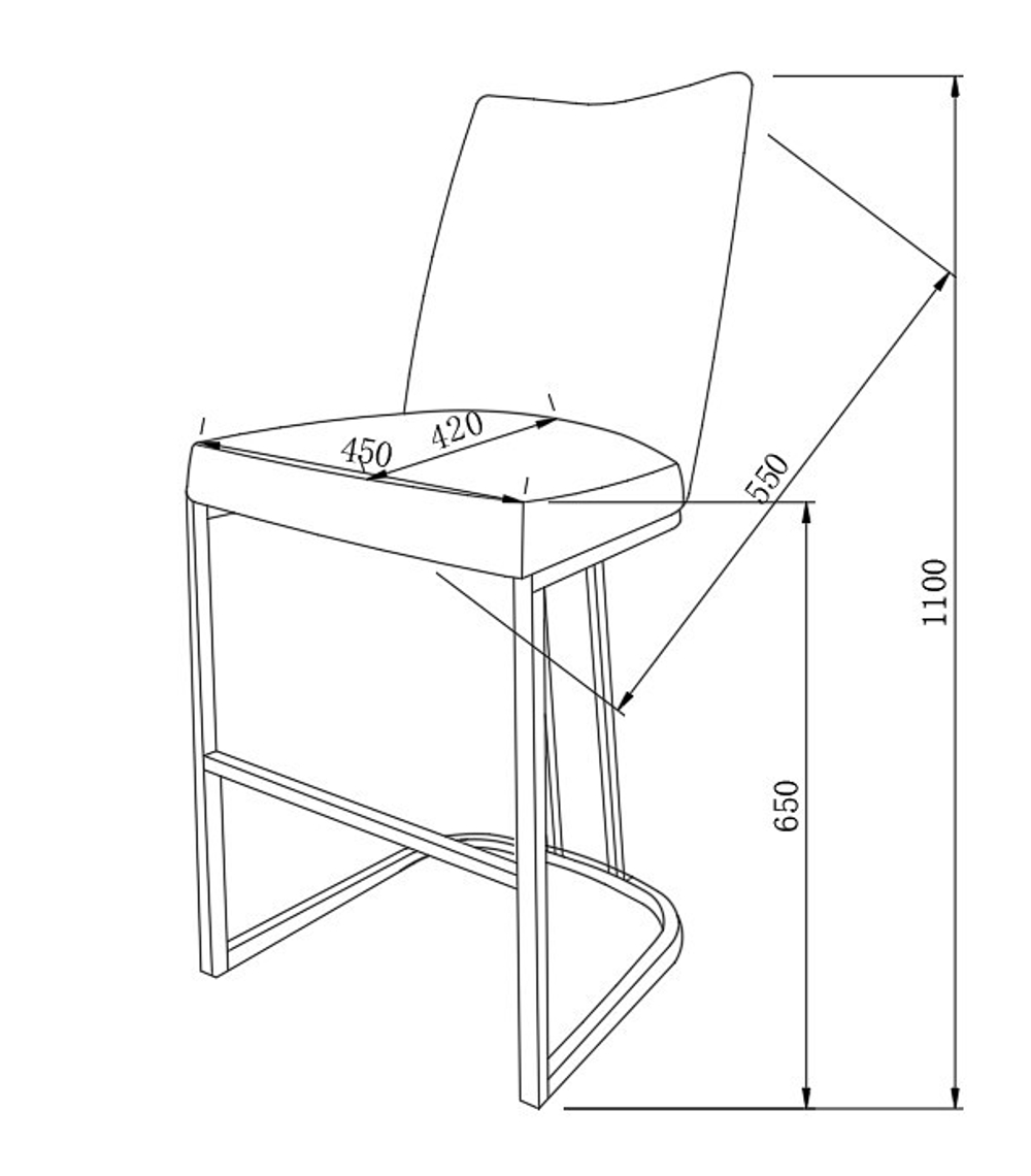 Стул барный Ist Casa Пресли, серый