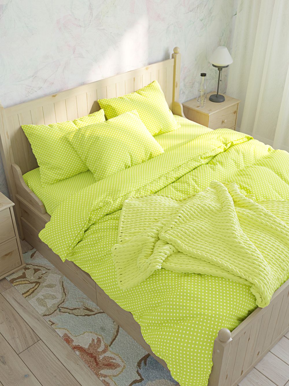 Постельное белье Сказка "Нежность" 1,5-сп Наволочка 50х70 см 1 шт Простынь на резинке 90х200 см Пододеяльник 145х215 см, перкаль