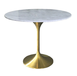Стол обеденный белый Tulip Marble Brass