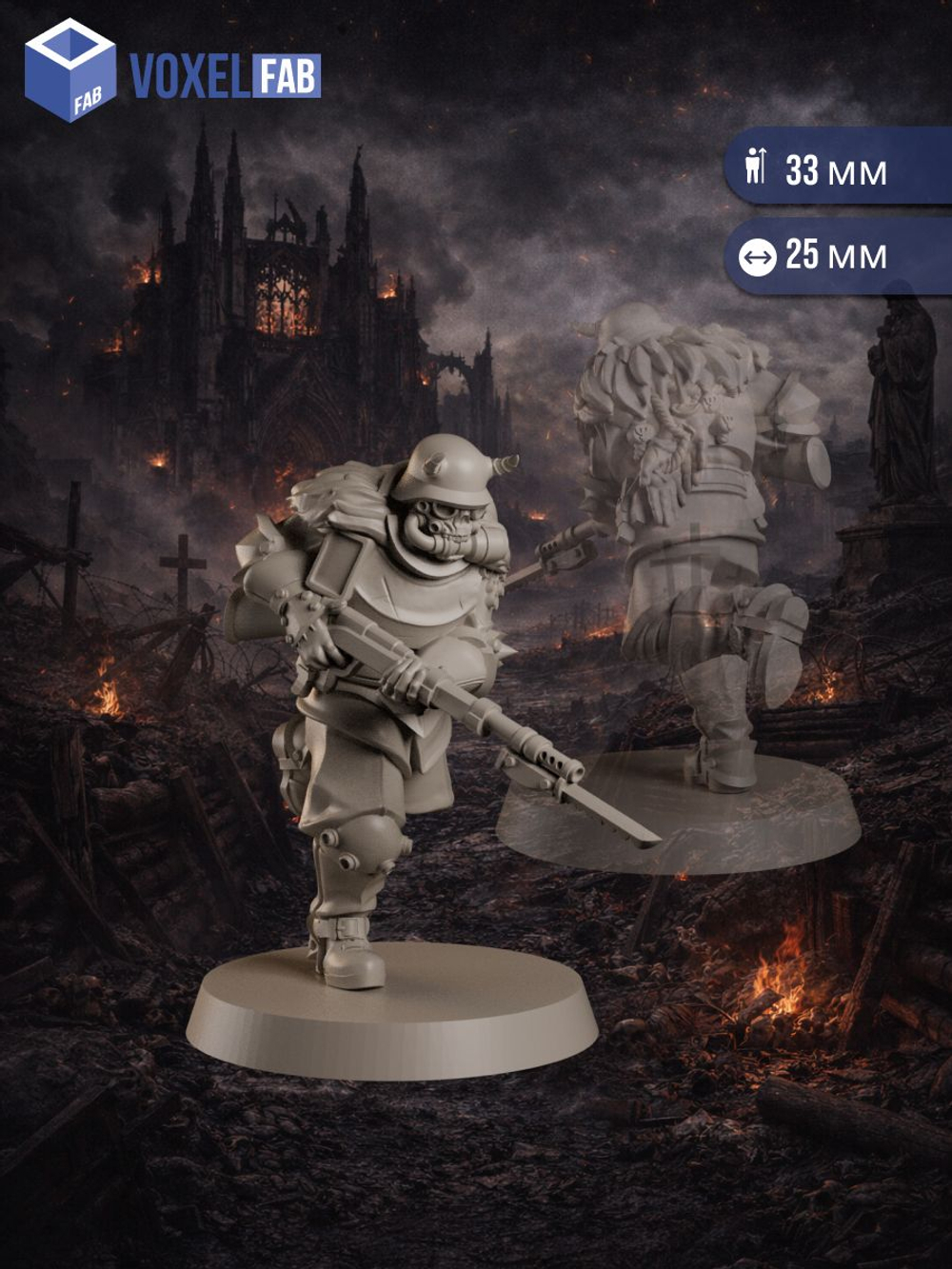 Черные Штурмовики, Легион Еретиков миниатюры для настольных игр РНИ, Trench Crusade