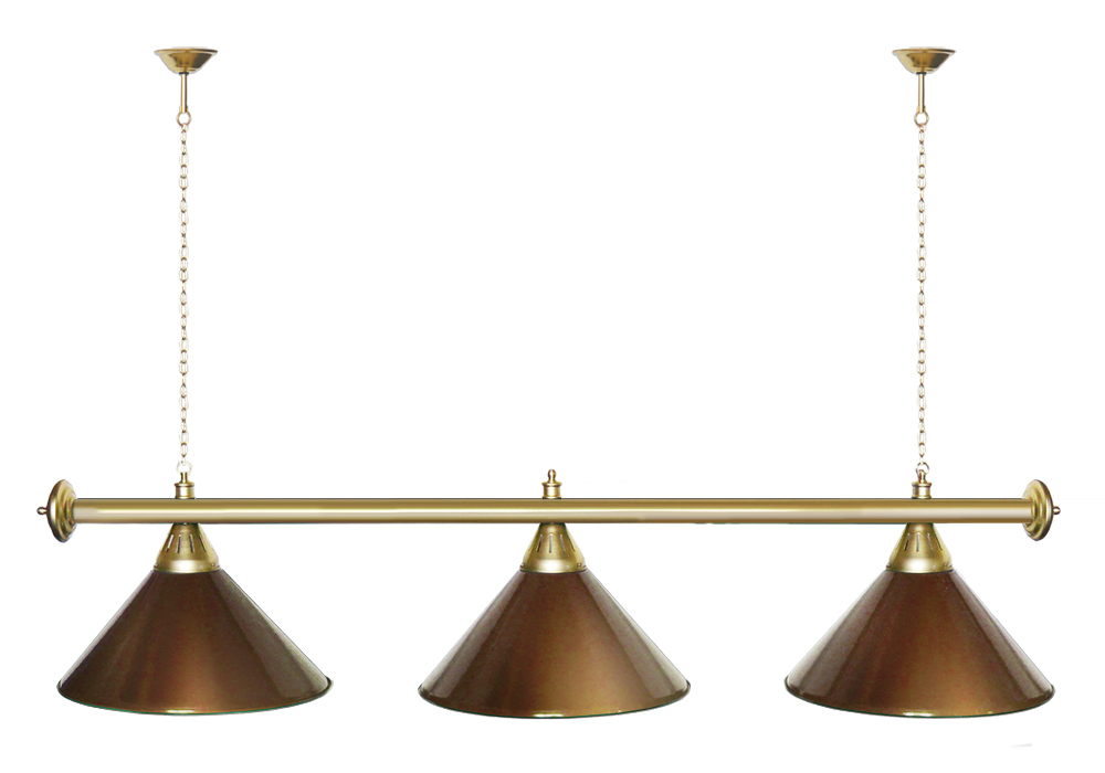 Лампа STARTBILLIARDS 3 пл. (плафоны золотые,штанга золотая,фурнитура золото)