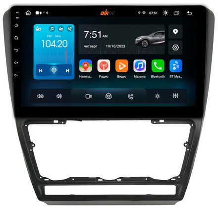 Магнитола для Skoda Octavia A5 2004-2013 (серебро/черный) - Roximo RX-3202 Android 13, ТОП процессор, 8/128, SIM-слот