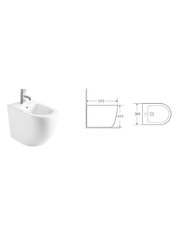 Биде напольное белый глянец WeltWasser WW MERZBACH 003 GL-WT  10000003705 белый глянец