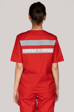Топ летний женский Скорая помощь MedicLine (V-обр.) цв. КРАСНЫЙ