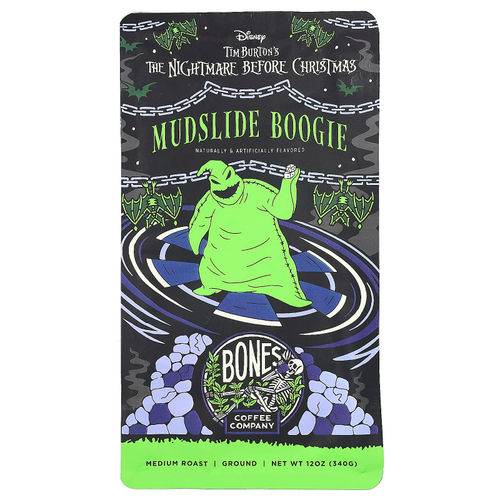 Bones Coffee Company, MudSLide Boogie, молотый, средняя обжарка, 340 г (12 унций)