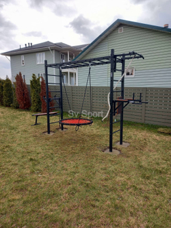 Монтаж уличной шведской стенки Sv Sport Рукоход (4 вертикальных столба)