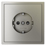 Розетка встраиваемая VOLTUM S70 с заземлением и защитными шторками, 16А, (шелк)