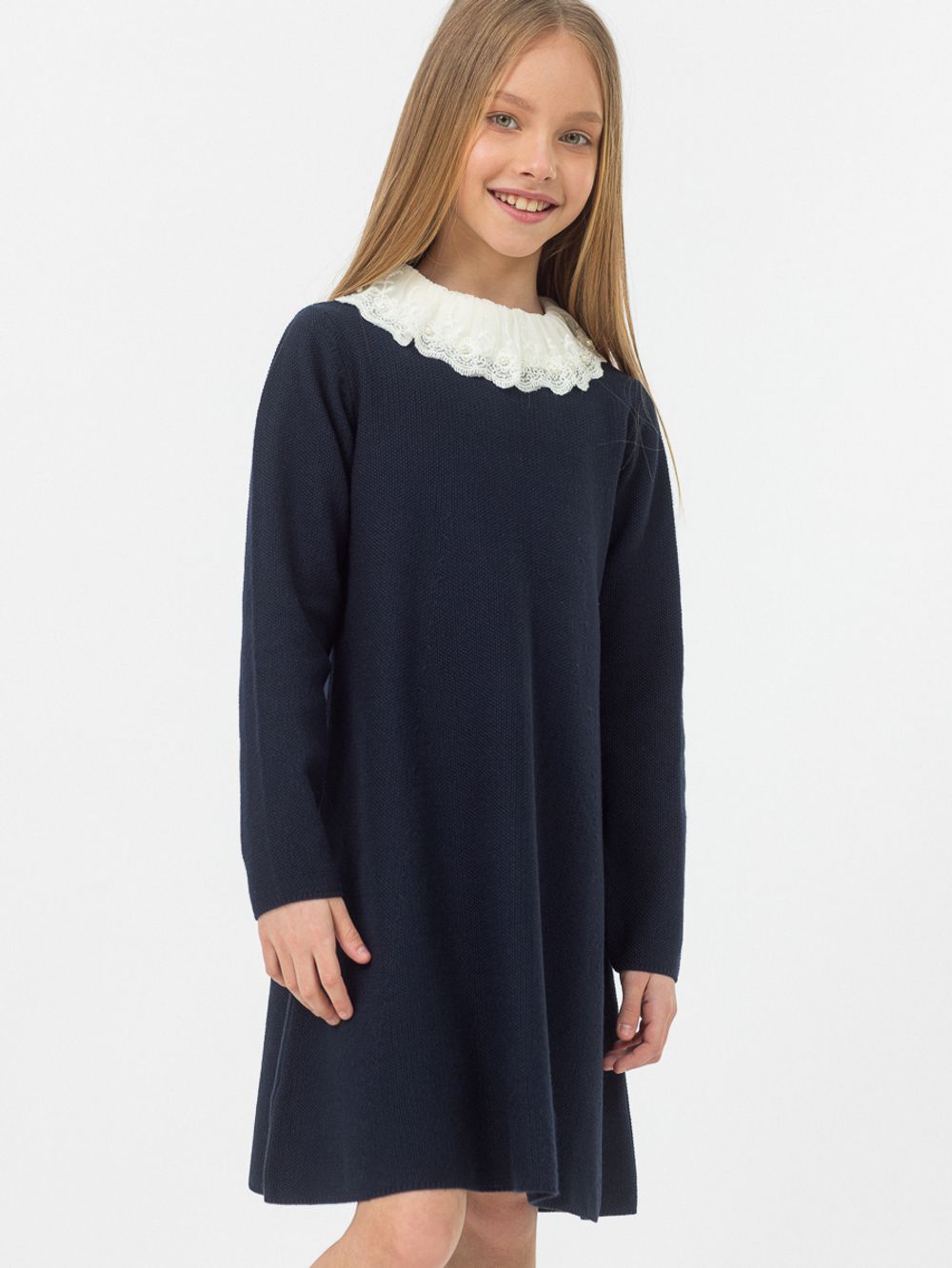 Платье для девочки в школу AT1082 синий
