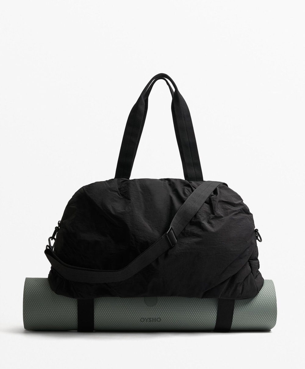 Oysho Спортивная сумка со сборками, черный
