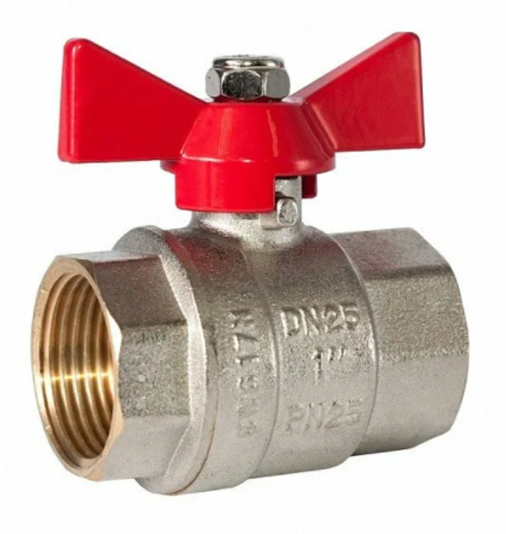 Кран шаровый 20 (3/4") ВВ бабочка (Италия)