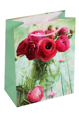 Сумка лам.13*17*7см Ранункулюсы в вазе 1шт