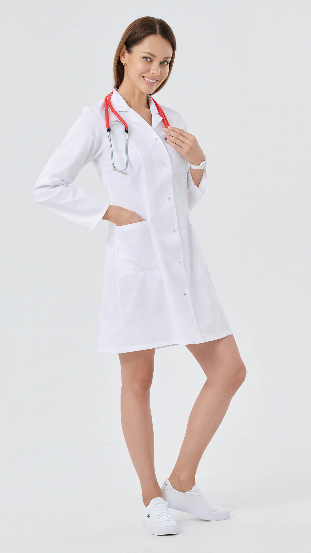 Халат медицинский Мини на кнопках CVC