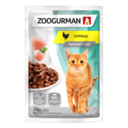 Зоогурман влажный корм для кошек курица в соусе 85 г