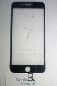 Защитное стекло "Стандарт" для iPhone 7 Plus/8 Plus Черный (Полное покрытие)