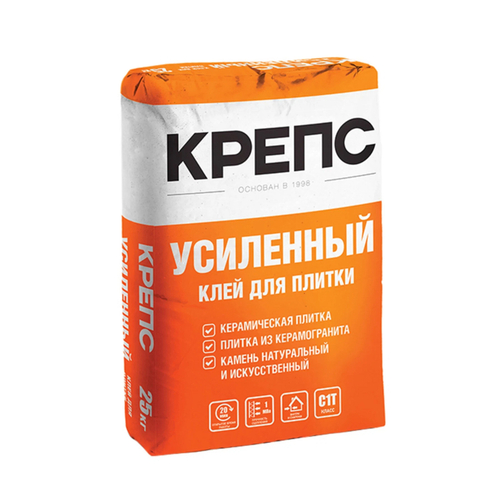 Клей усиленный для плитки КРЕПС (25 кг)
