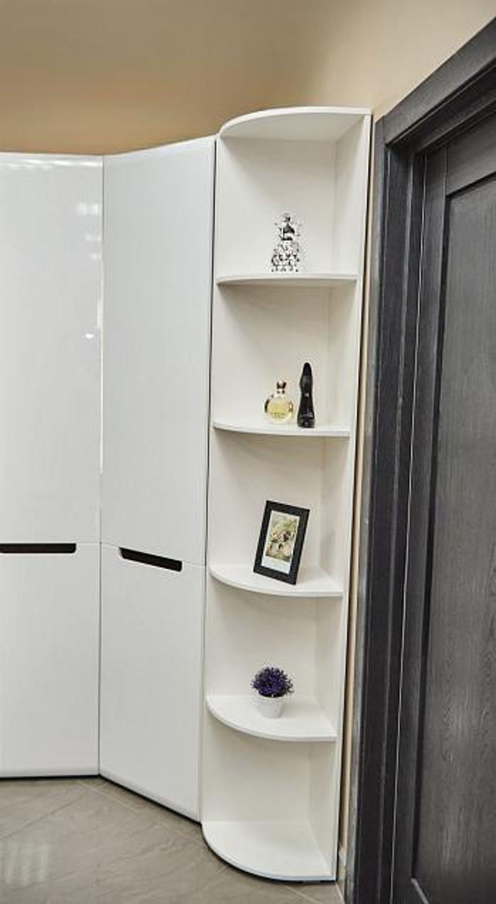 Стеллаж Стокгольм белый/белый глянец 380