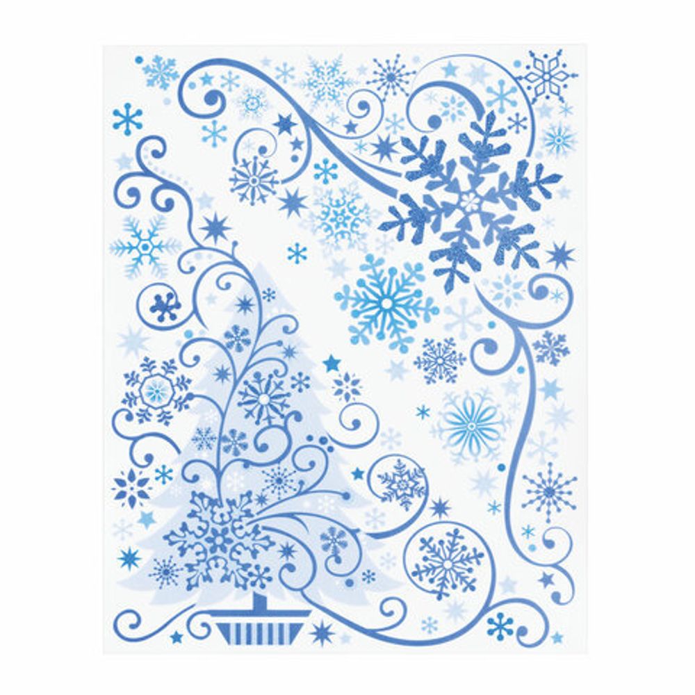 Украшение для окон и стекла ЗОЛОТАЯ СКАЗКА "Узоры на окне 3", 30х38 см, ПВХ, 591217