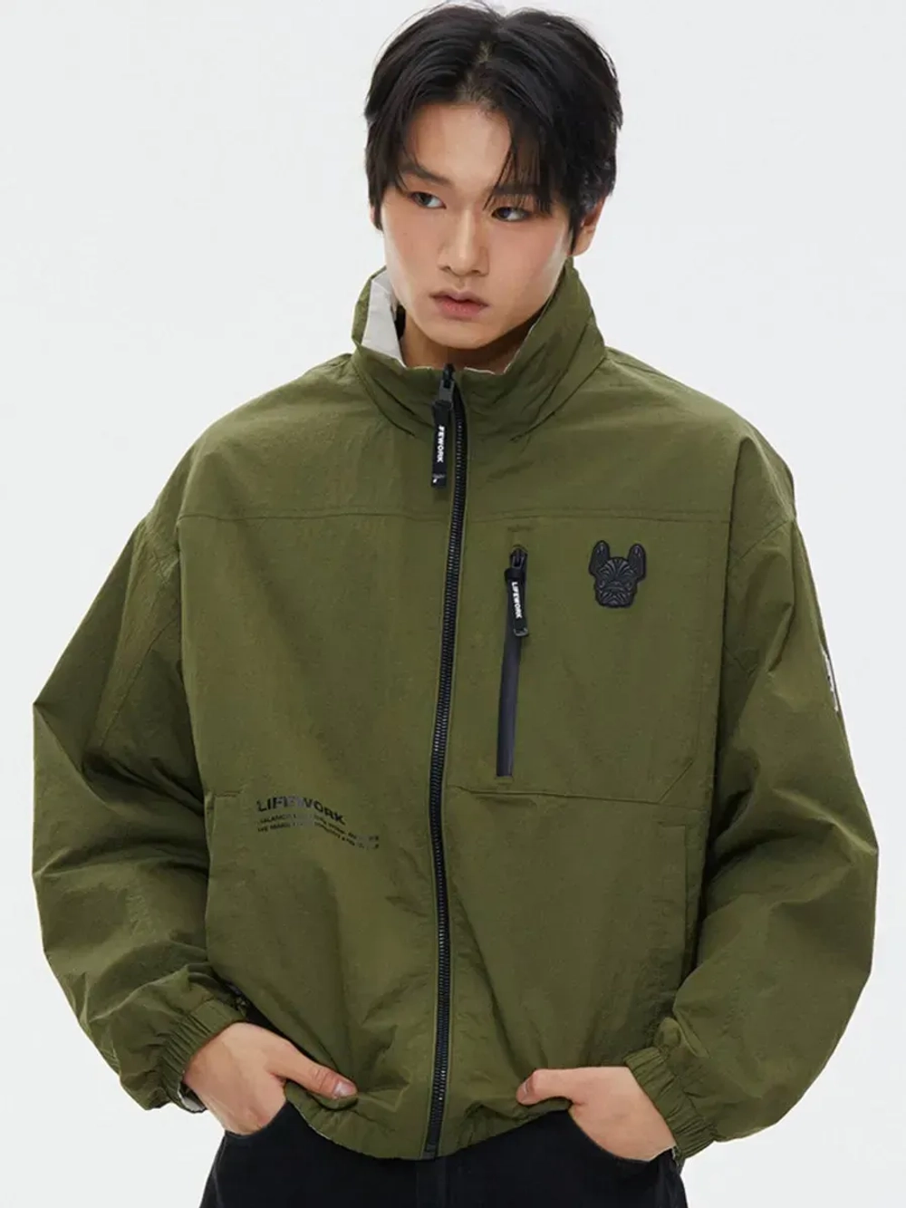 Двусторонняя куртка с высоким воротом