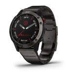 Спортивные наручные часы Garmin Fenix 6 Pro Solar титановый DLC карбон с DLC титановым ремешком 010-02410-23