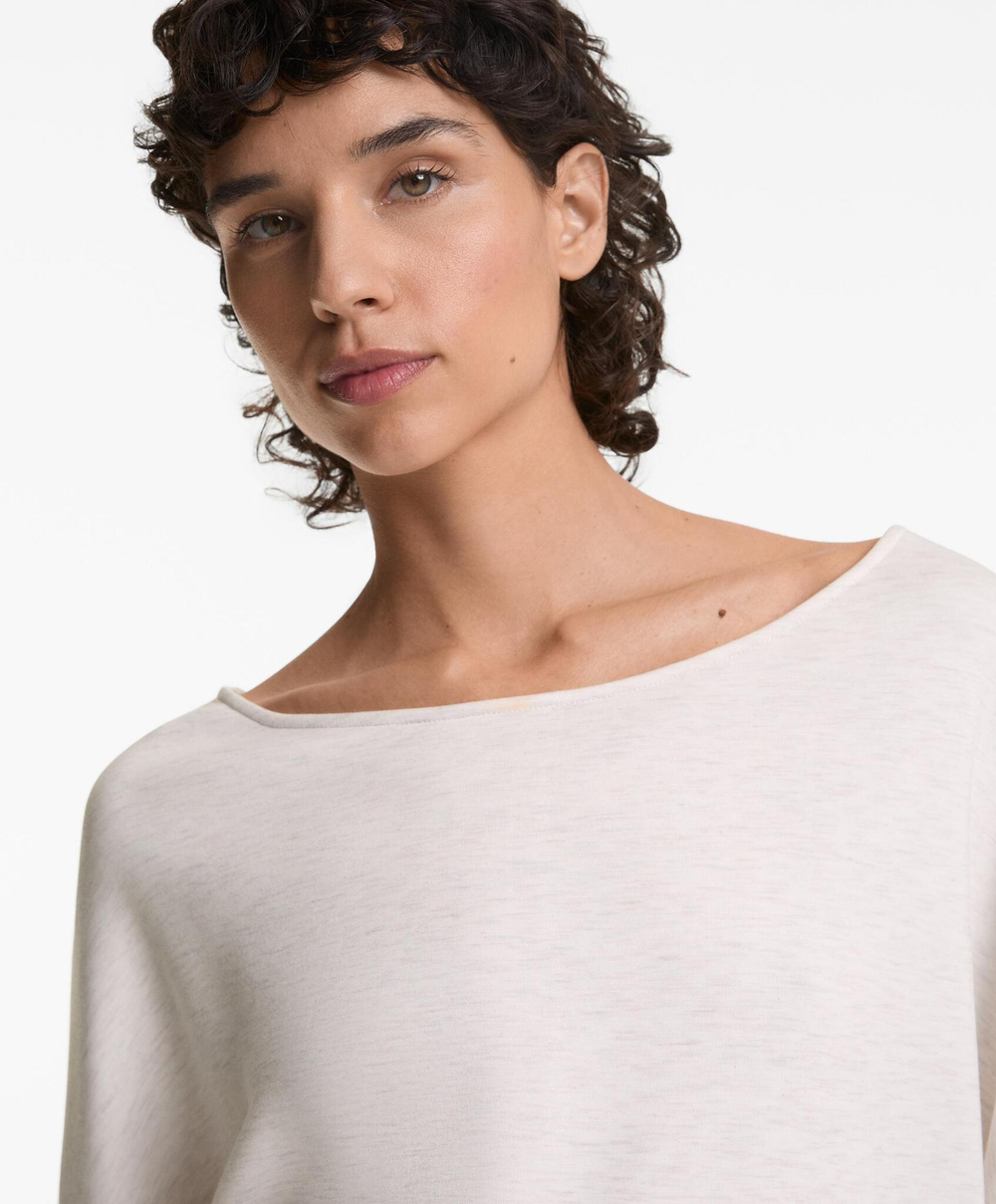 Oysho Толстовка укороченная с перекрещивающейся спинкой и модалом, меланж