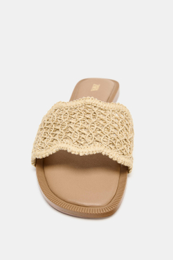 ZARA ШЛЕПАНЦЫ С ПЕРФОРАЦИЕЙ, ЗОЛОТИСТЫЙ