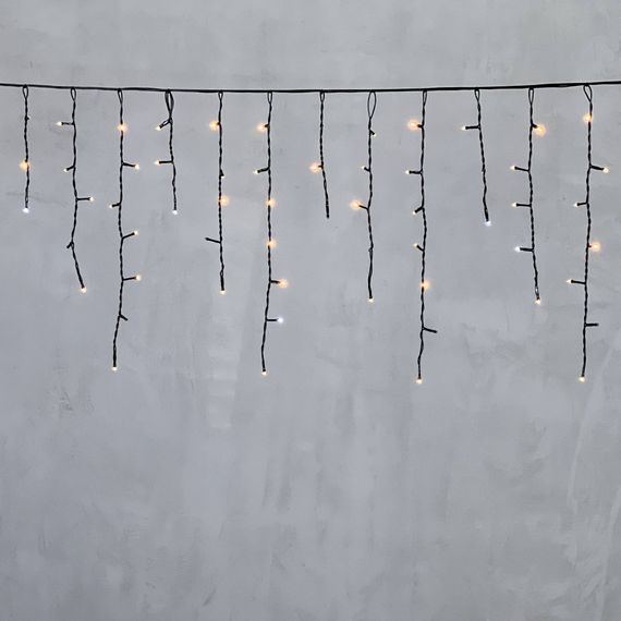 Светодиодная бахрома 3,1*0,5 м., 150 экстра теплых белых LED ламп, мерцание, черный провод ПВХ, LTC (PIL150BLW-11-2EWW)