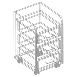 Тумба выкатная с 3 ящиками МС "Сандра" (Белый лофт)