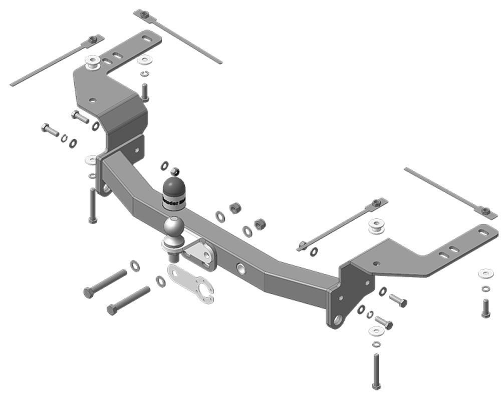 Фаркоп Motodor Toyota Land Cruiser 200 (комплектации Excalibur и Executive) 2007- 2021 (хром. Шар) арт.92502-FE