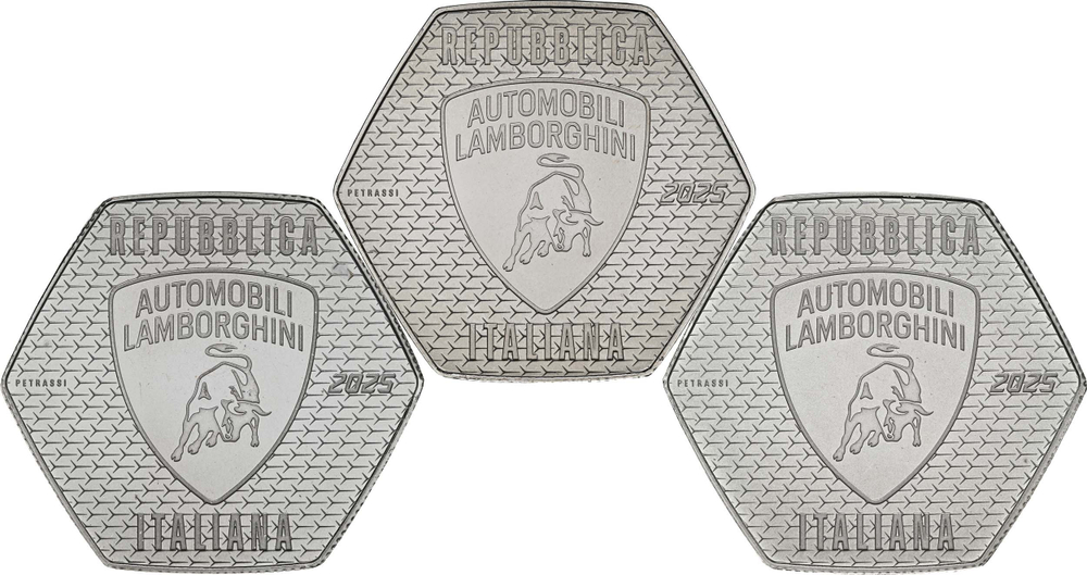ИТАЛИЯ, 2025, 5 ЕВРО (ТРИ МОНЕТЫ) [СЕРЕБРО]