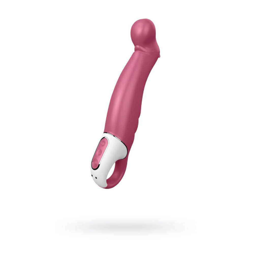 Вибратор Satisfyer Petting Hippo с загнутым кончиком - 22,9 см.
