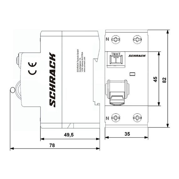 УЗО Schrack Technik 2P 40A 300mA тип A S (селективный) 10kA Amparo AR064230-- (ВДТ)