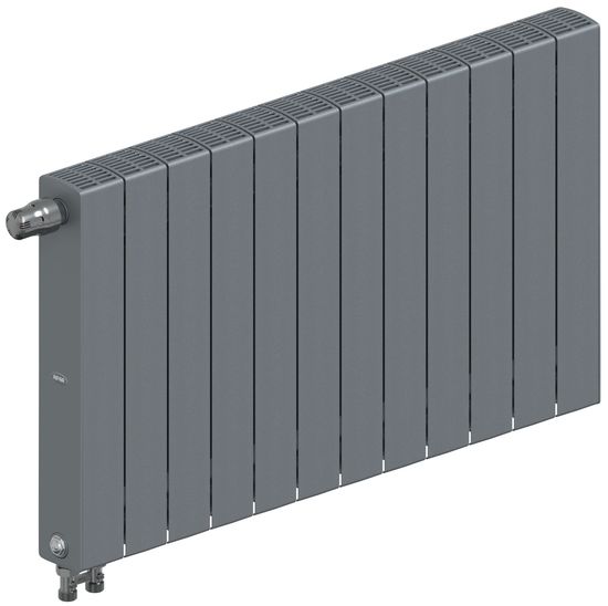 Радиатор Rifar SUPReMO Ventil 500 "титан" - 12 секций подключение нижнее (левое)