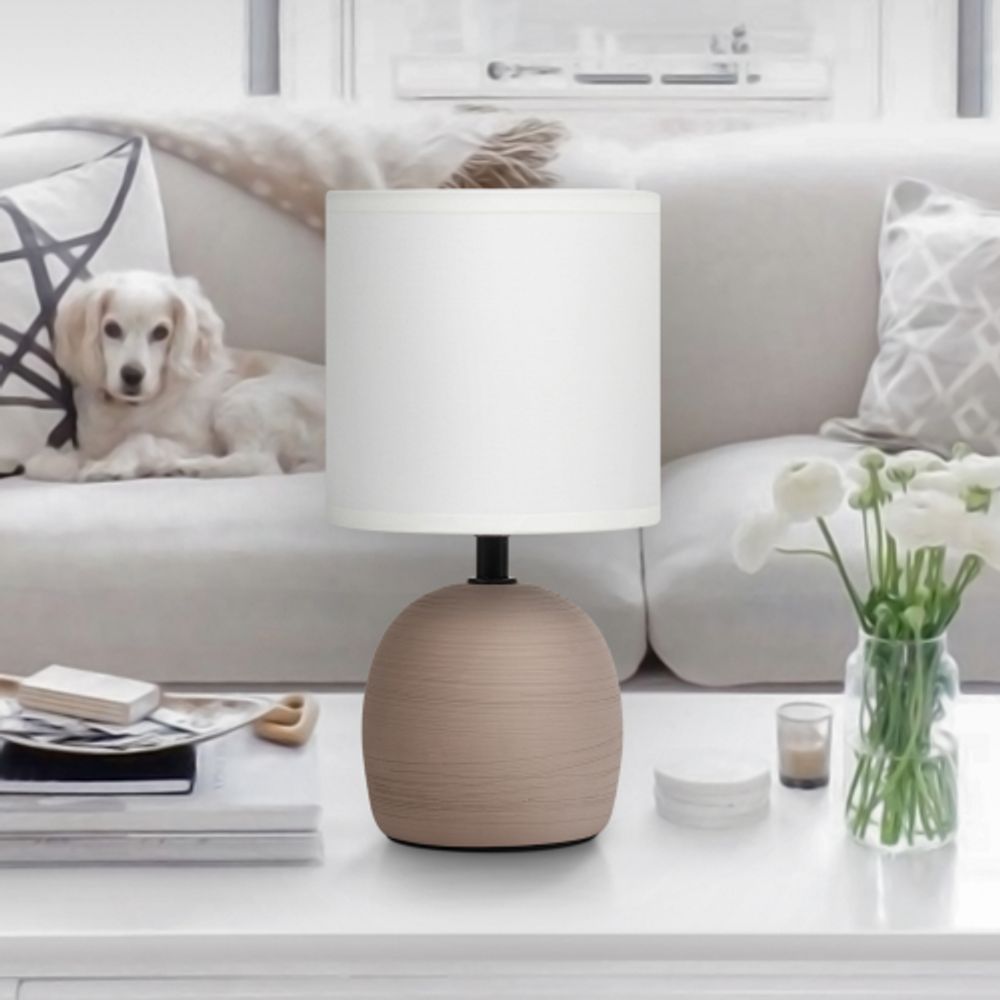 Настольная лампа Rivoli   7044-503 1 * Е14 40 Вт керамика коричневая с абажуром