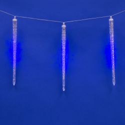 ULD-E3005-300-DTK BLUE IP44 ICICLE Занавес светодиодный фигурный Сосульки. соединяемый. 2.7х0.42м. 10 подвесов. Синий свет. Провод прозрачный. TM Uniel.