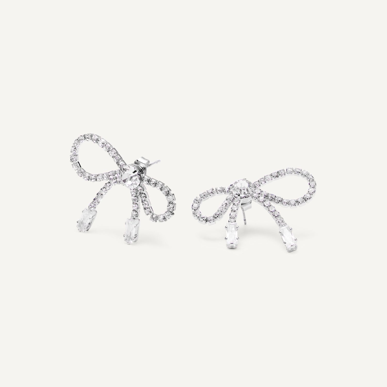 Серьги Luxe Glow Bows Earrings - Silver