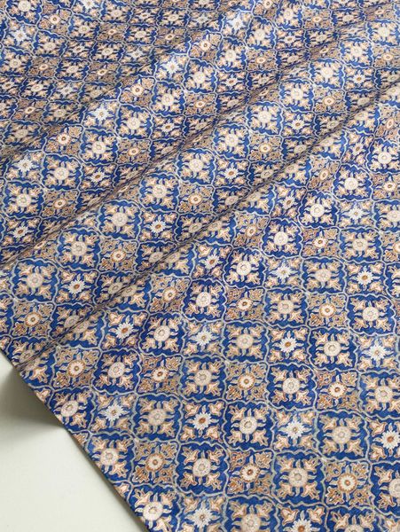 ОРНАМЕНТЫ НА СИНЕМ, отрез 50 см 100% хлопок, Handmade Fabrics 1