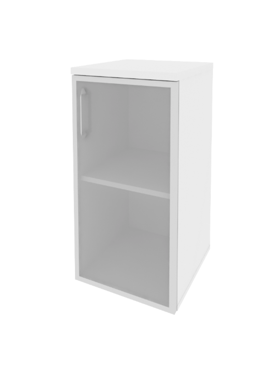 Шкаф низкий узкий со стеклом в раме Onix