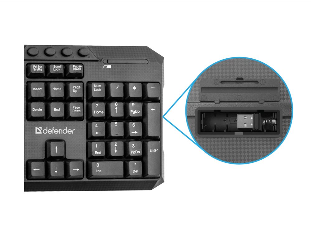 Клавиатура + мышь Defender C-805 Jakarta (беспроводной набор)