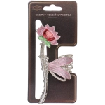 Заколка-краб для волос «PORTOFINO», цветок и бабочка, цвет золото и хром, 11*4см