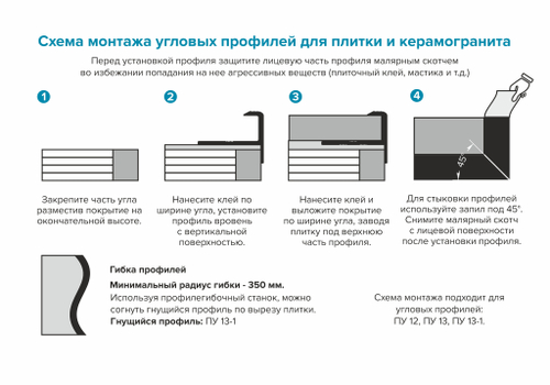 Профиль угловой Лука 10*30 для ступеней под плитку 15мм матовый нержавеющая сталь ПУ 13-15НС.2700.001 2,7 м