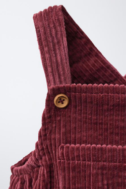 ZARA КОМБИНЕЗОН ИЗ ВЕЛЬВЕТА НА ПОДКЛАДКЕ, БУРГУНДИ