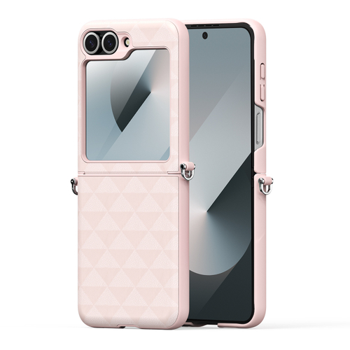 Складной чехол-книжка розового цвета от Dux Ducis для Samsung Z Flip 6, серия Fitt Series Case