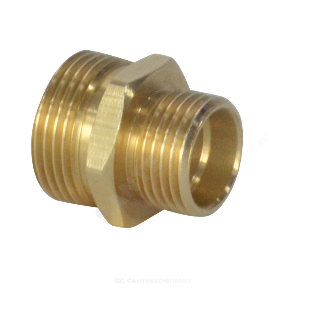 Ниппель латунь переходной Ду 20х15 (3/4"х1/2") НР ...