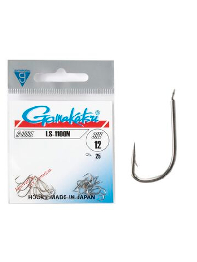 Крючки Gamakatsu LS-1100N HOOKS NICKEL размер 12 (упк.25шт.)