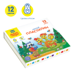 Пластилин "Енот в сказке", 12 цветов, 120г