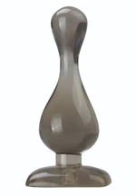 Дымчатый анальный плаг каплевидной формы - 10,5 см. (Цвет: дымчатый)