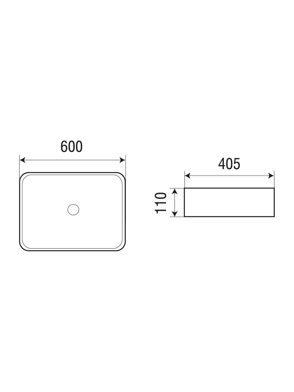 Раковина накладная (матовая белая) WeltWasser WW  ELBACH 2174 MW 600х405х110
