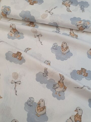 Ситец "Гуси" шир 95 см. 21305-1