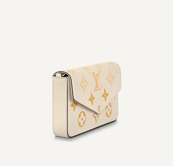 Клатч Louis Vuitton Felicie кремовый/золотой